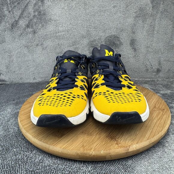 Michigan Wolverines Shoes Mens 11 Navy Maize Nike Free Trainer 5.0 V6 AMP NCAA - Picture 2 of 11